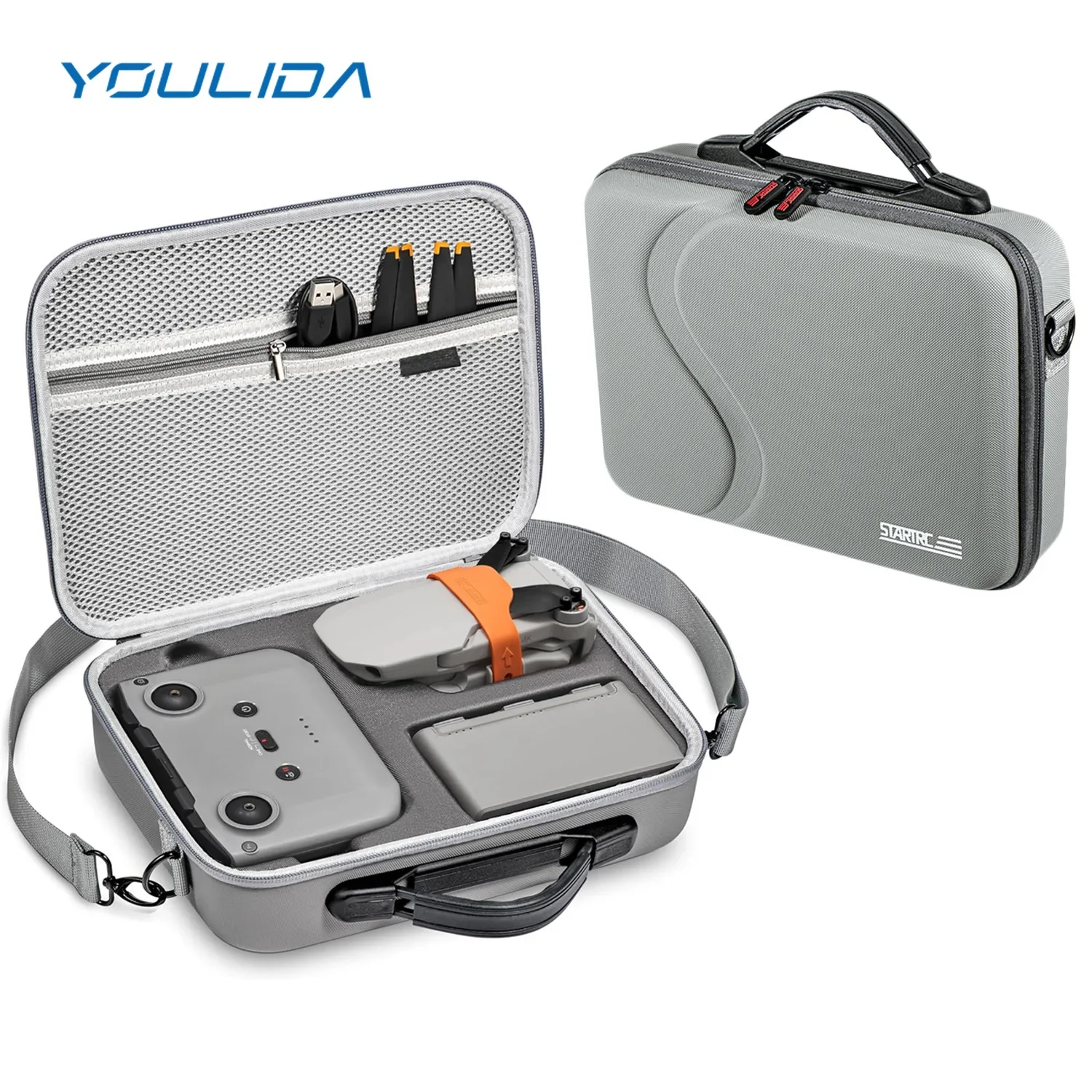 Drone Carrying Bag - Mini 2 กระเป๋าสะพาย PU แบบพกพากระเป๋าเดินทางกระเป๋าถือสําหรับ DJI