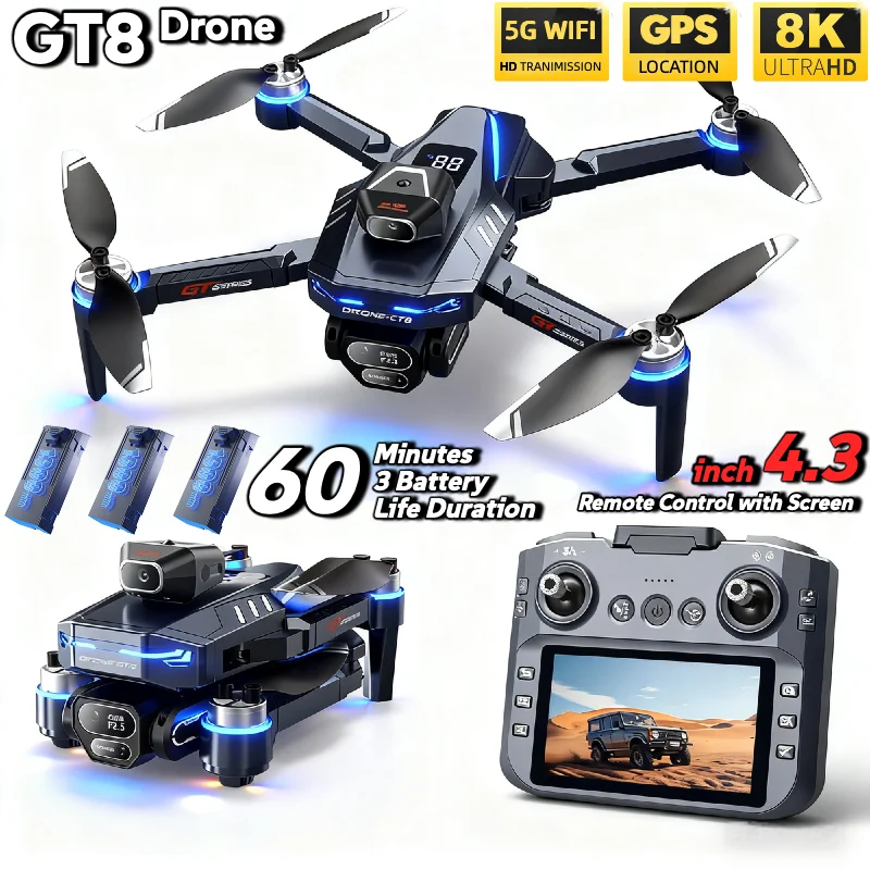 Drone Gps Rc Tt36 - โดรน HOT สำหรับ LSRC GT8 กล้องคู่ระดับมืออาชีพ