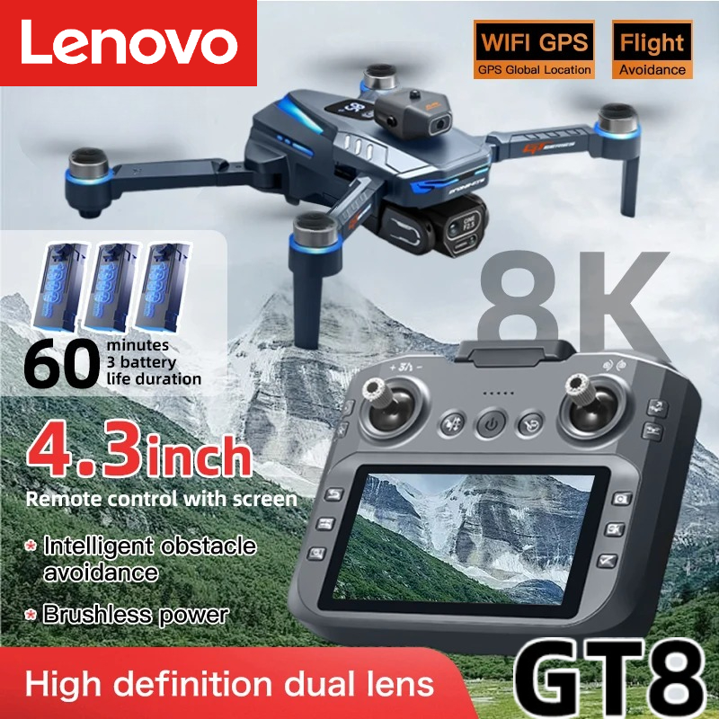 Drone Gps Rc Tt36 - โดรน Lenovo GT8 8K ระดับมืออาชีพ กล้องคู่