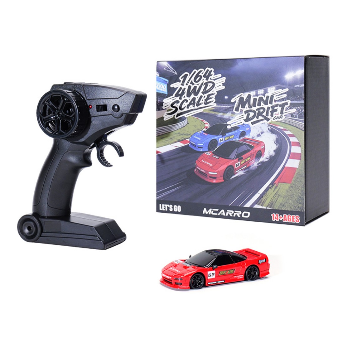 Rc Drift Car Kit - รถดริฟท์ไมโคร RC ขนาด 1/64 2.4G 4WD