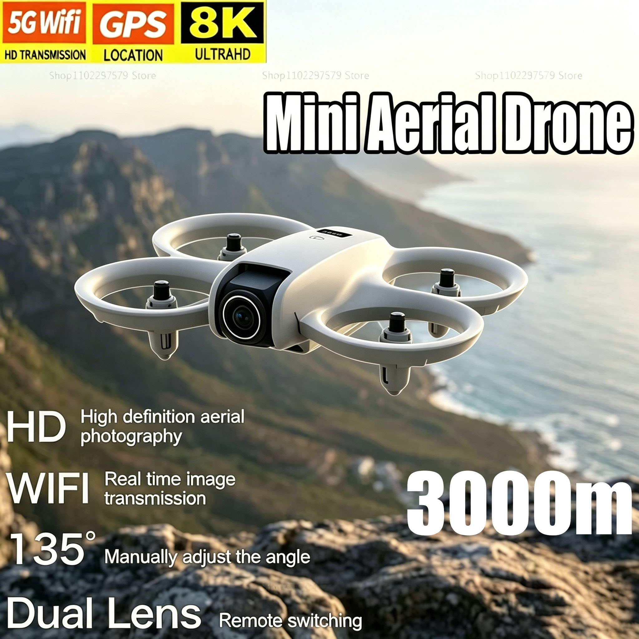 Drone Rc Ufo - มินิโดรนพร้อมกล้อง 8K HD FPV โดรนแบบพับได้ มอเตอร์ไร้แปรงถ่าน