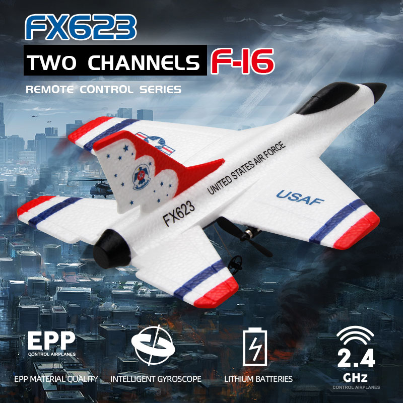 Rc Wing Glider - เครื่องบินรบสองช่อง2.4กรัมเครื่องบิน F16บังคับของเล่นเด็กเครื่องบินรบมีปีกคงที่เครื่องบินโฟมร่อนโมเดลเครื่องบินบังคับระยะไกล