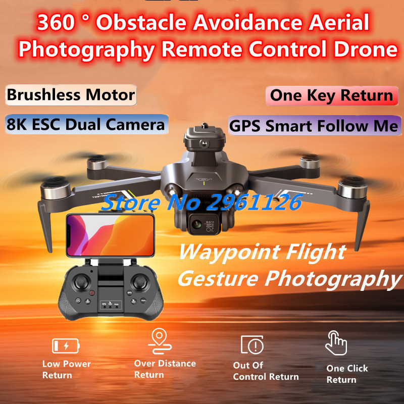 Drone Rc Fpv Manual - 360 ° หลีกเลี่ยงอุปสรรคถ่ายภาพทางอากาศรีโมทคอนโทรล Drone Brushless WIFI
