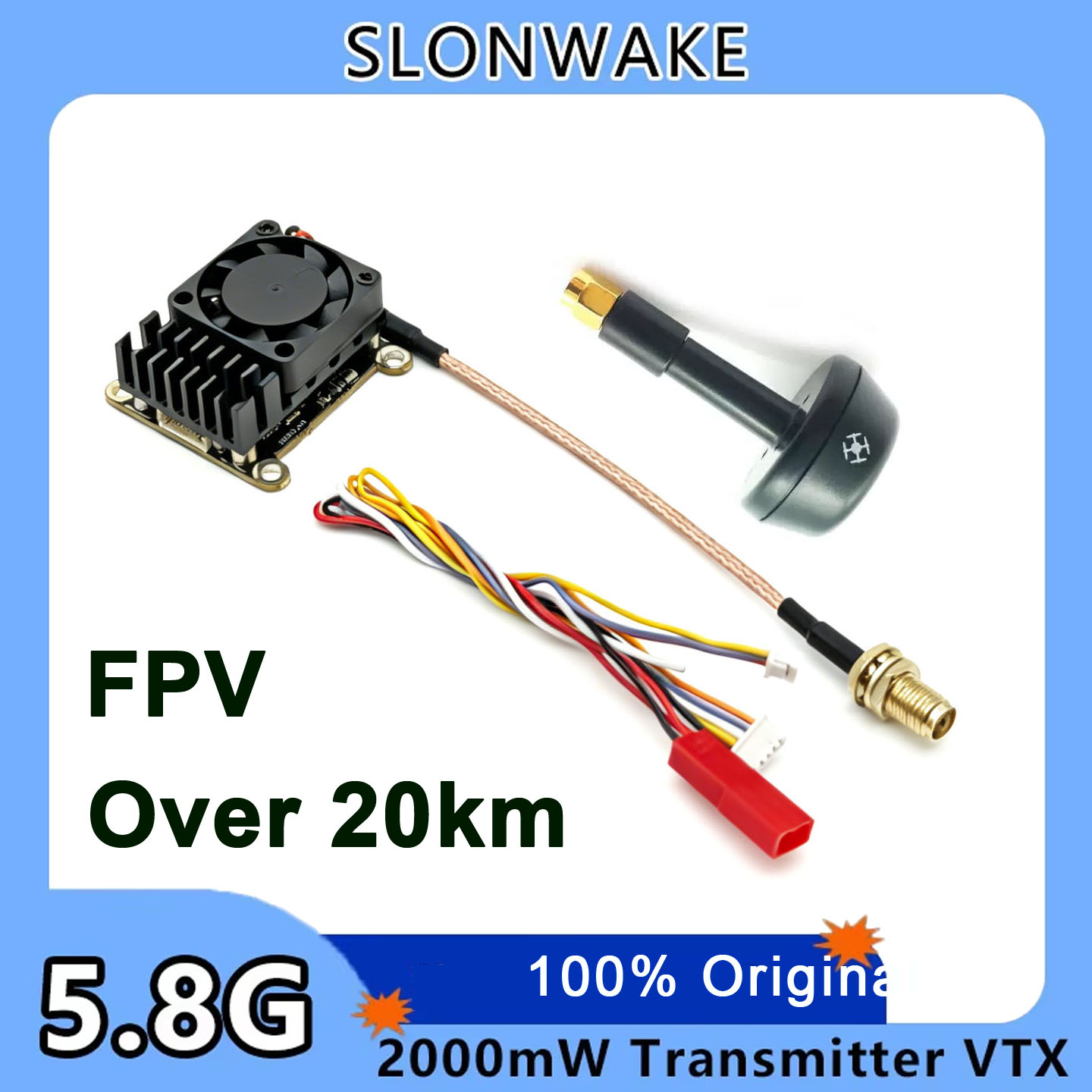 Vtx Video Transmitter - อัปเกรดใหม่ 5.8Ghz 2W ตัวส่งสัญญาณภาพวิดีโอไร้สาย FPV VTX
