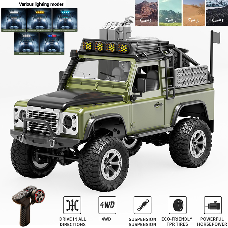 Drone Bike Rc - รถบังคับวิทยุ KF90 1:12 4WD สำหรับปีนเขาและวิ่งออฟโรด พร้อมไฟ