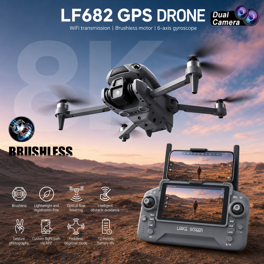 Drone Gps Rc Tt36 - โดรนรุ่นใหม่ LF682 กล้องคู่ 8K FPV ระดับมืออาชีพ