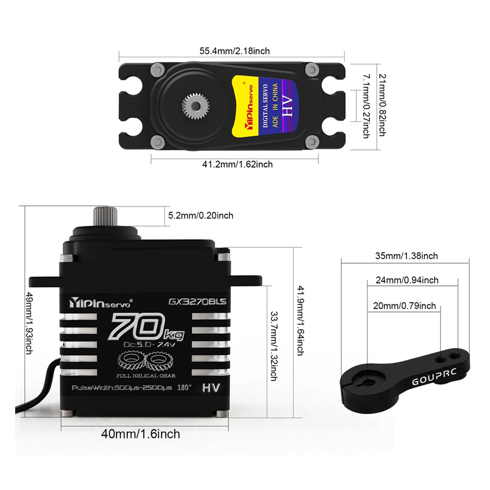 มอเตอร์บรัชเลสแรงบิดสูง 70 กก. - Rc Car Servo บทวิจารณ์และราคา