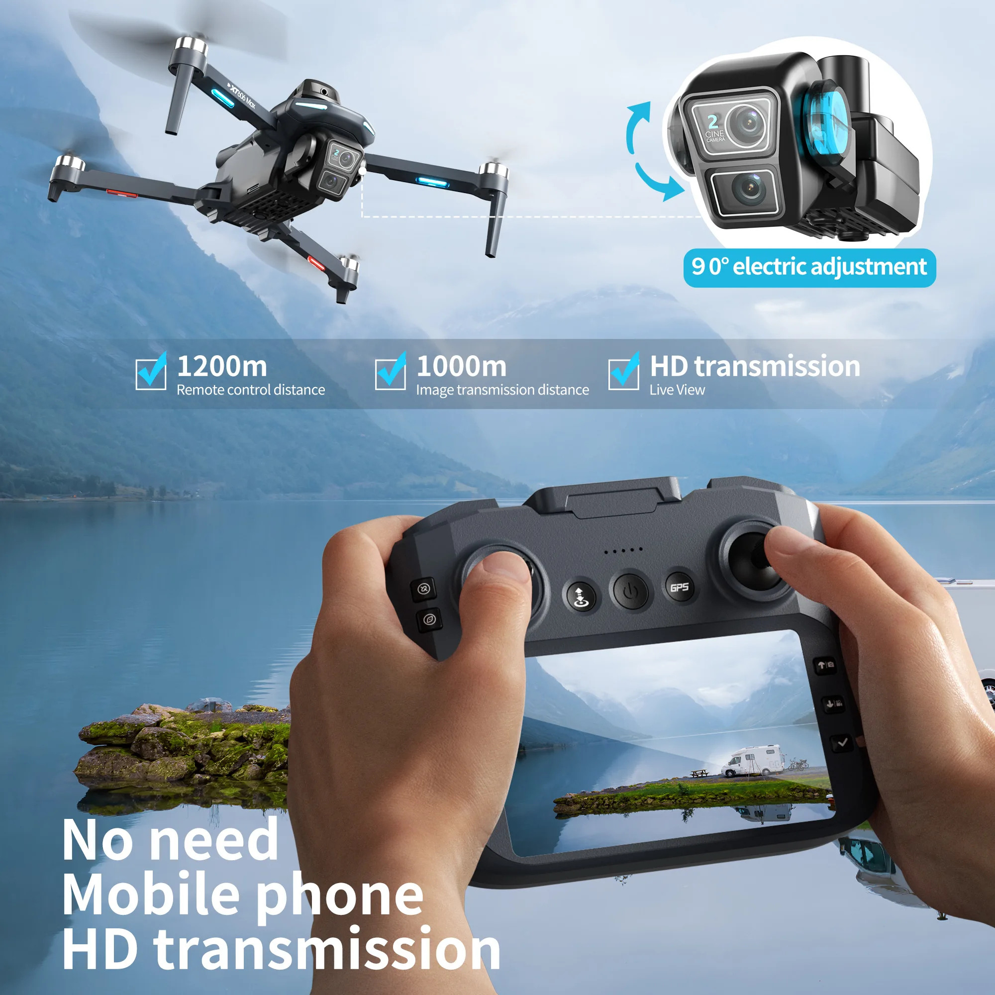 โดรน Lenovo XT606 ระดับมืออาชี - Drone Gps Rc Tt36 บทวิจารณ์และราคา