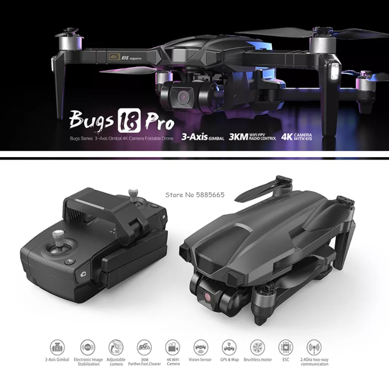Professional 4K GPS สุทธิ FPV  - Drone Smart Rc Foldable บทวิจารณ์และราคา