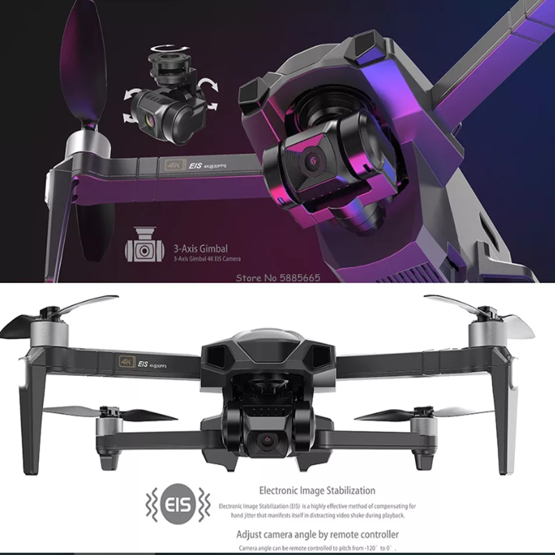 Professional 4K GPS สุทธิ FPV  - Drone Smart Rc Foldable บทวิจารณ์และราคา