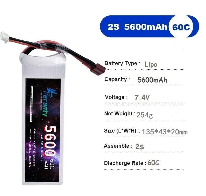 TERANTY 5600MAH 60C 2S 3S 4S 6 - Rc Drift Car Kit บทวิจารณ์และราคา