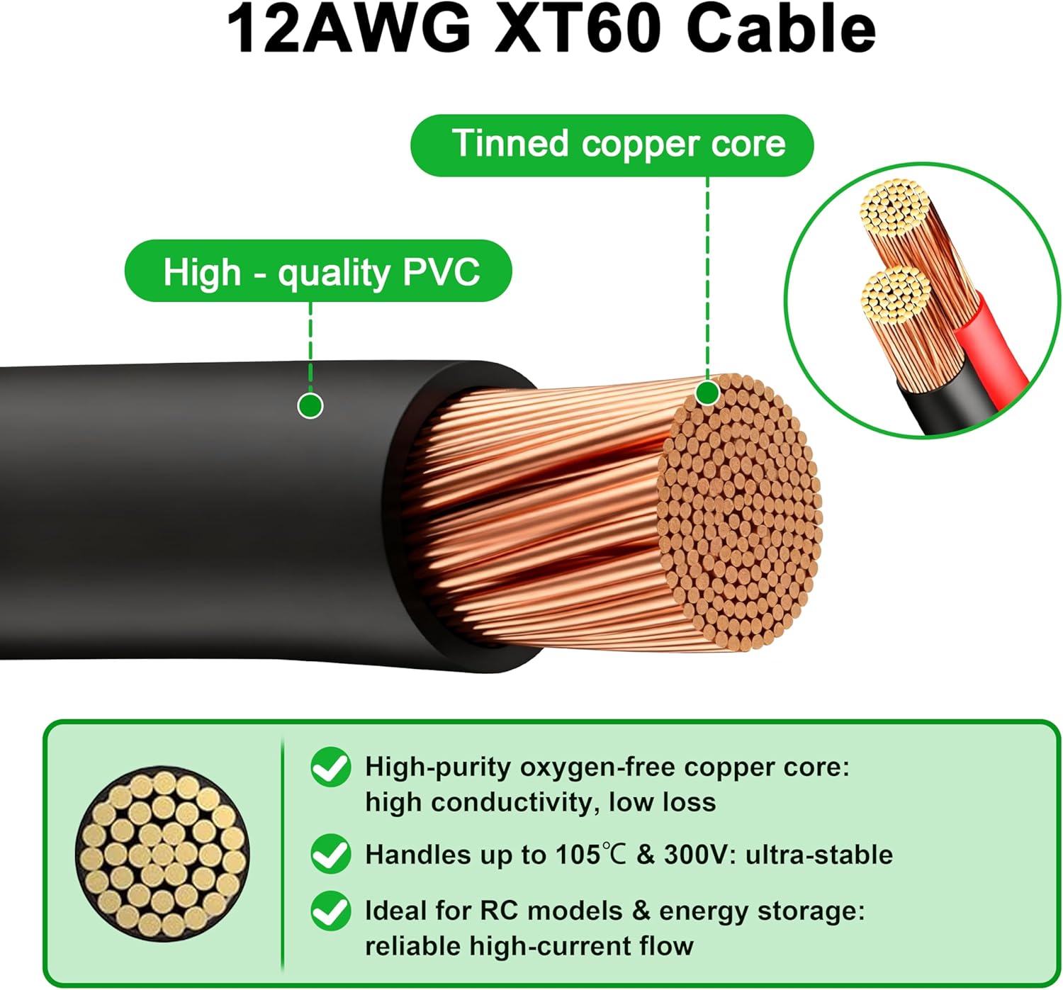 สายเคเบิลติดแผง JMUYTOP 12AWG  - Drone Bike Rc บทวิจารณ์และราคา