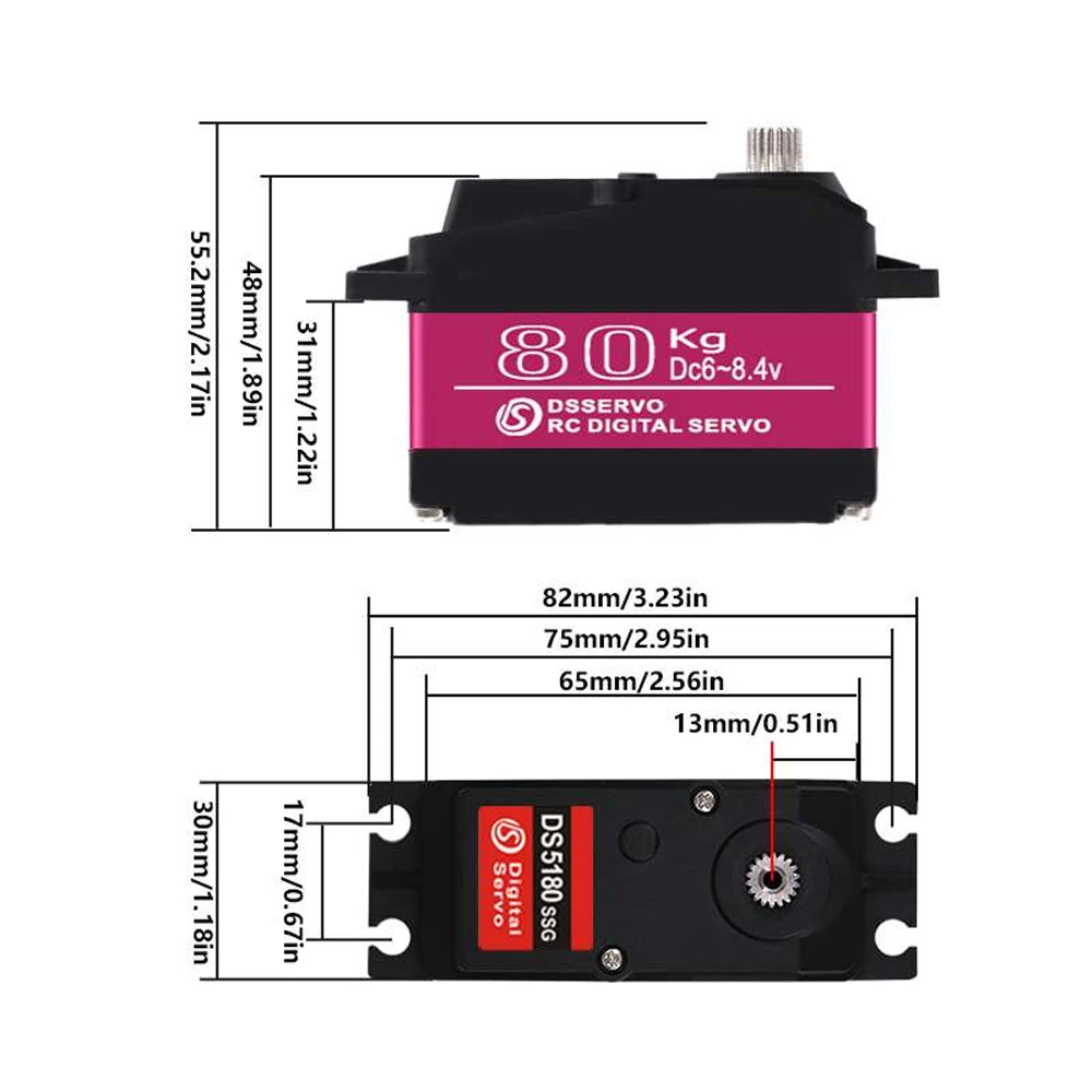 Dsservo กันน้ํา DS5180 80KG แร - Rc Car Servo บทวิจารณ์และราคา